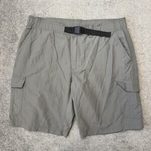 Eddie Bauer Shorts Mens XL Nylon Belted Cargo Outdoor Hiking Utility Pockets